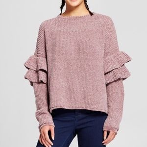Target ruffle sleeve sweater
